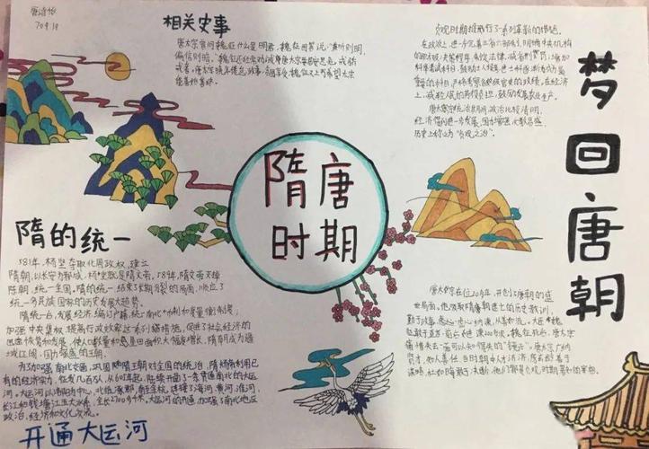 多彩寒假回眸隋唐文化感受历史魅力现代实验学校七年级历史小报制作