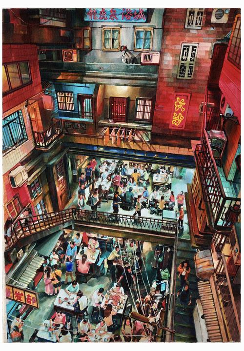 《少年的你》重庆筒子楼马克笔成都鸳鸯楼马克笔绘画重庆牛角沱轻轨站