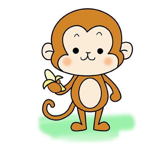 吃香蕉的小猴子简笔画步骤图解
