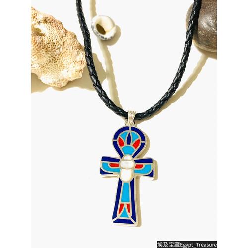 现货埃及买手 孤品古埃及皇室安卡十字架银吊坠 古埃及艺术