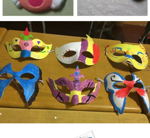 儿童涂色面具教具diy白色纸面具男女纸浆空白手绘面具