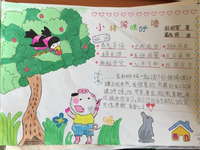 小猪唏哩呼噜手抄报展!