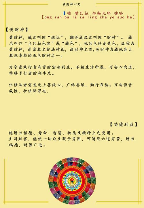 黄财神心咒梵文图片
