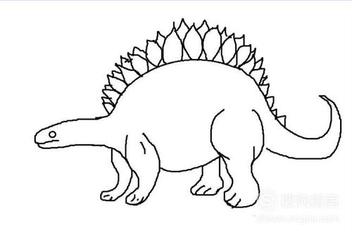 儿童简笔画恐龙之刺龙的画法