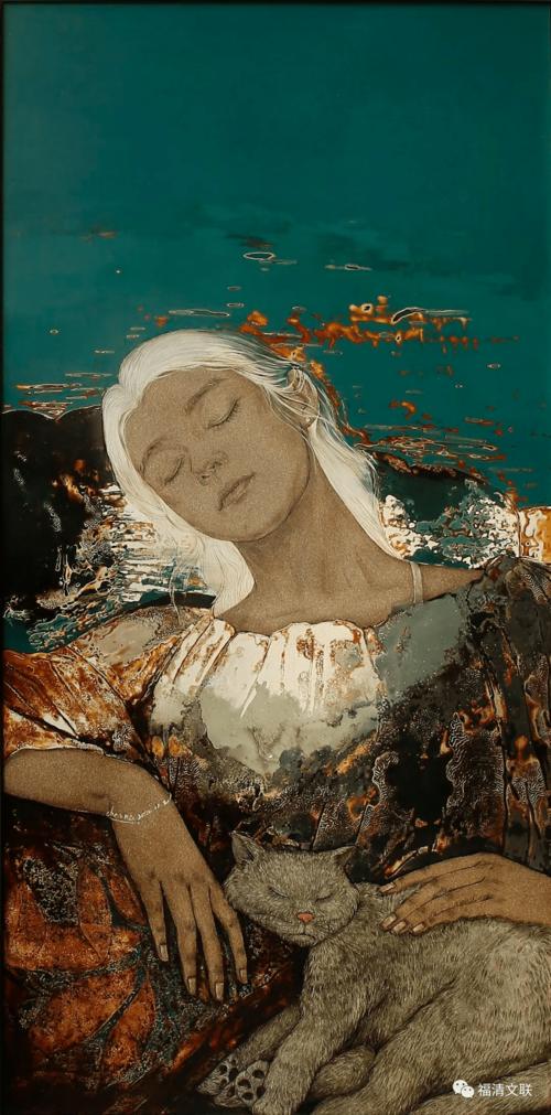 漆画作品《眠》荣获金奖融籍90后艺术家陈娜的公布评选结果"八闽丹青