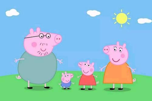 小猪佩奇一家图片简笔画
