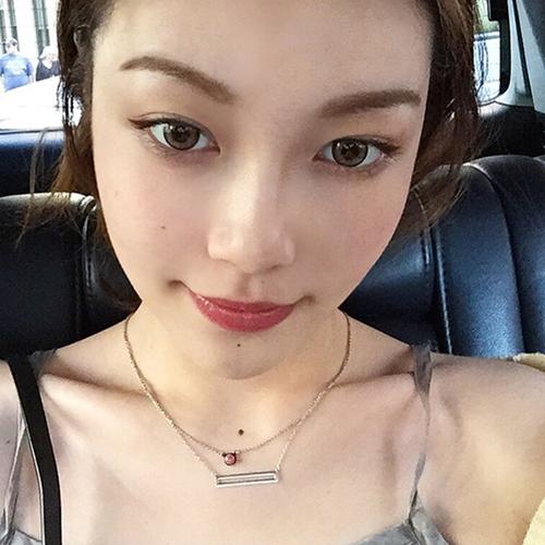 经典简约百搭晚晚judy同款长方形几何镂空925纯银项链女生日礼物