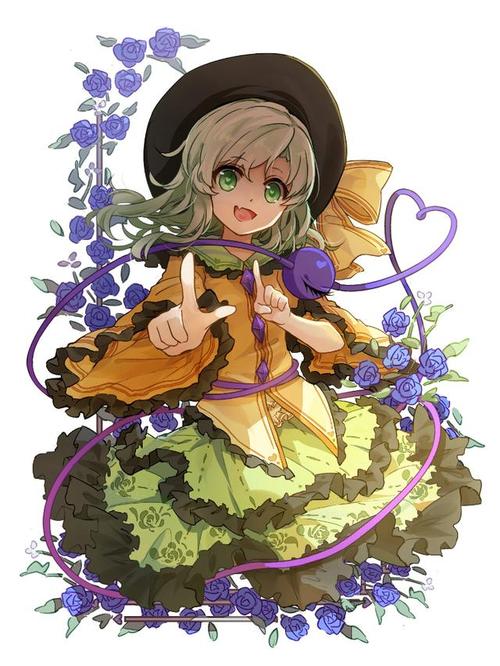 二次元魔法小仙女"古明地恋"的高清插画壁纸,喜欢的快