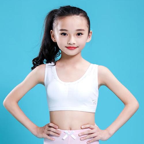 女童发育期背心中大童背心式无钢圈文胸夏季纯棉少女内衣8-16岁薄