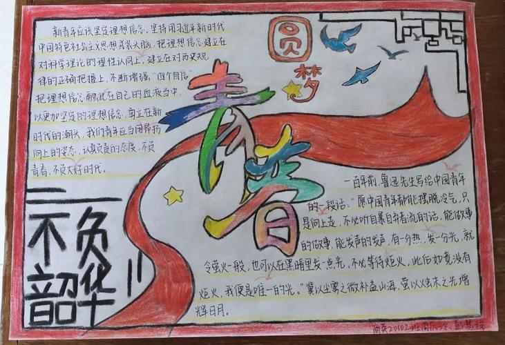"不负韶华,圆梦青春"心灵手抄报活动
