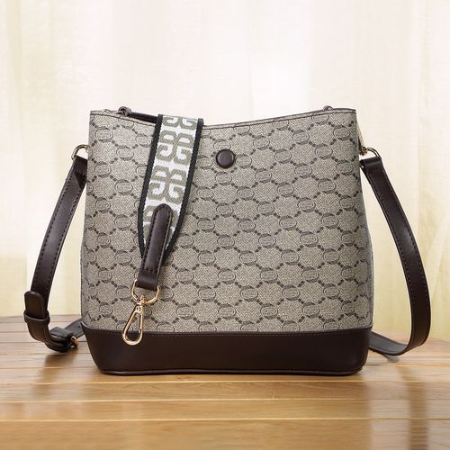 【百搭复古】水桶包印花大容量单肩包女士手提包包女式斜挎包女包