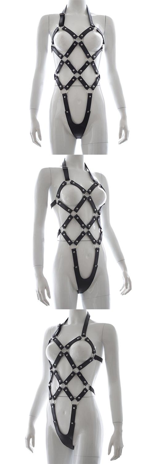 紧身衣露乳sm皮衣捆绑衣情趣内衣束缚衣服夜店车模皮革女王装制服ba
