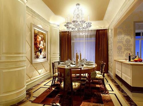 餐厅餐厅背景墙欧式风格餐桌椅图片效果图大全