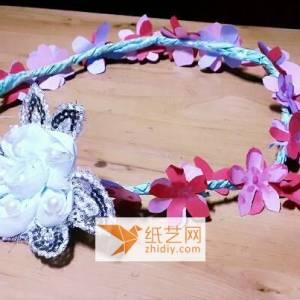 手工原创纸艺花环花冠的制作方法