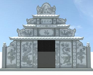 土葬墓碑三滴水效果图