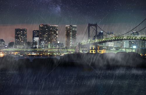 雨天城市背景