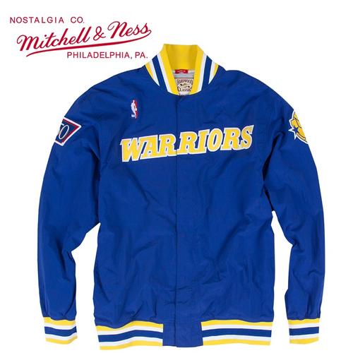 mitchell ness 热身服nba出场服训练服外套 勇士队 warm up