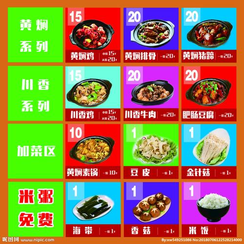 黄焖鸡米饭菜单图片