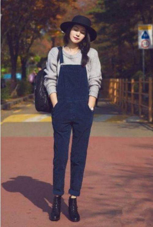 高圆圆穿搭背带裤