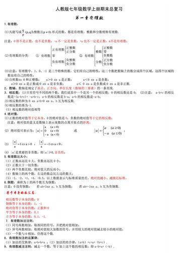 2013年人教版初一数学册知识点归纳总结2013年人教版初一数学上册知识