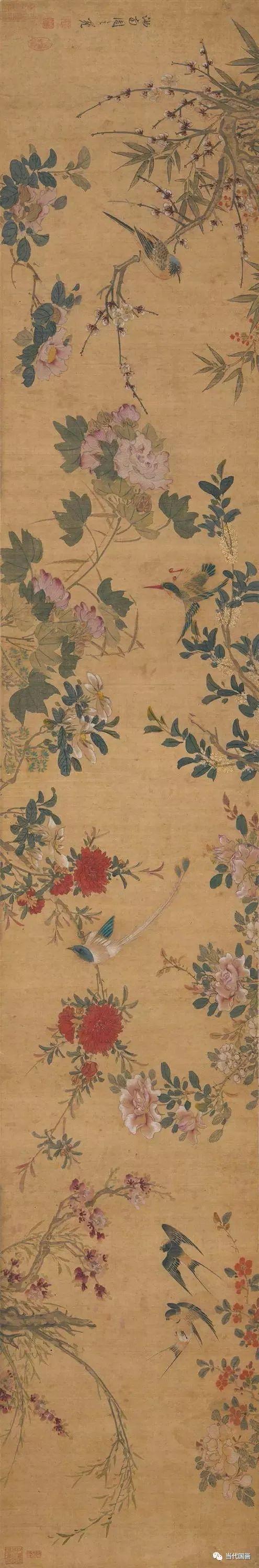 周之冕百花图卷欣赏