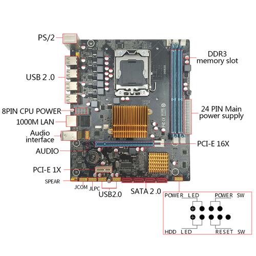 便宜的 x58 v310s1 matx ddr3 ecc 支持 lga1366 deskptop 主板