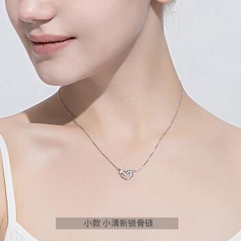 s925银女十字架锁骨项链日韩小清新闪亮脖子颈链子小清新锁骨套链小款