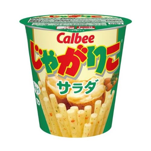 calbee卡乐比色拉味薯条杯蔬菜土沙拉土豆棒60g12杯