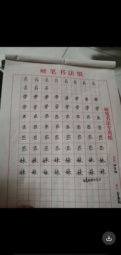 阎庄乡侯郎营小学四年级硬笔书法练习中.功夫不负有心人啊!