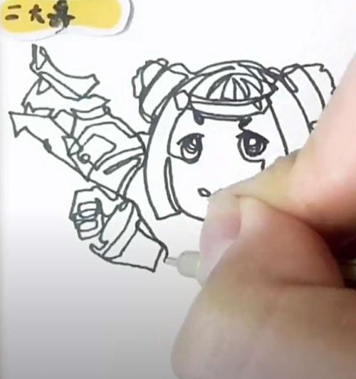 美术生一笔画出小鲁班,还原度超高没话说,但是腿好像有点长