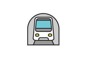 地铁简笔涂色画