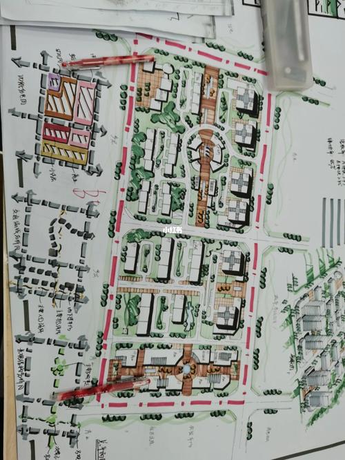 城乡规划手绘 | 四方学员居住区快题设计_手绘_设计_考研_学习_城乡