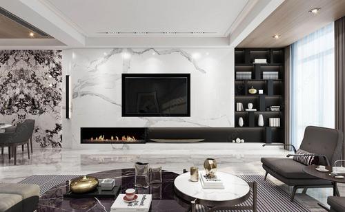 3d现代简约电视墙模型