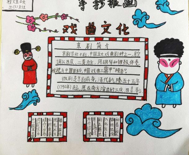 曾都区文峰学校小学部寒假社会实践之戏曲手抄报