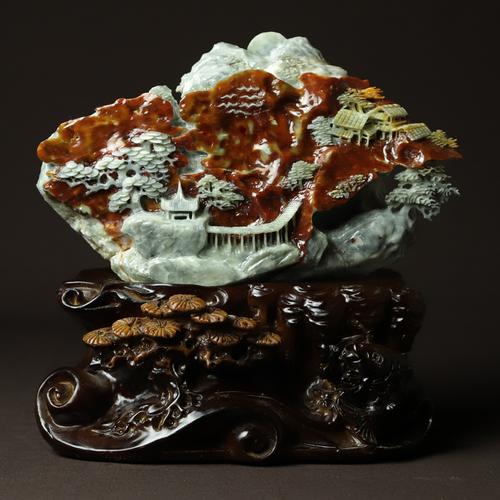 尚品美格天然玉石岫玉摆件精品花玉