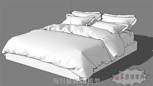 床铺床具白模的su模型库网站