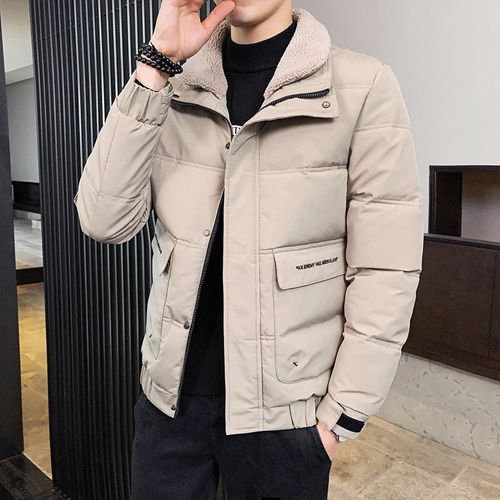 库奇公鸡秋冬季外套男中青年加厚棉袄男士短款羽绒棉衣服加绒修身