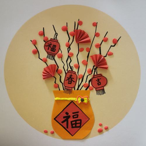 手工课程:《新年盆栽》