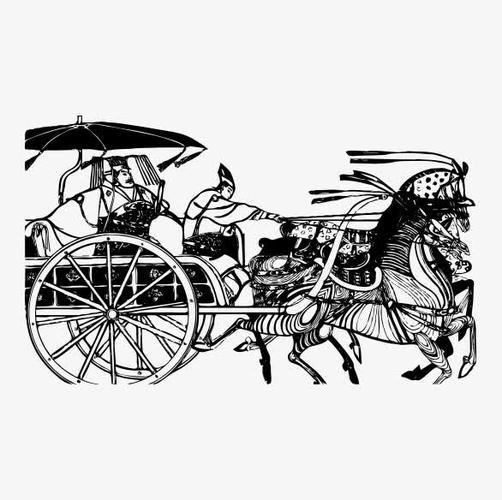 古代商朝黑白剪裁素材