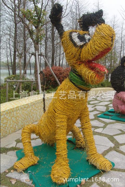 厂家直销 稻草编织 扎稻草人 制作景观稻草人 各式稻草人雕.