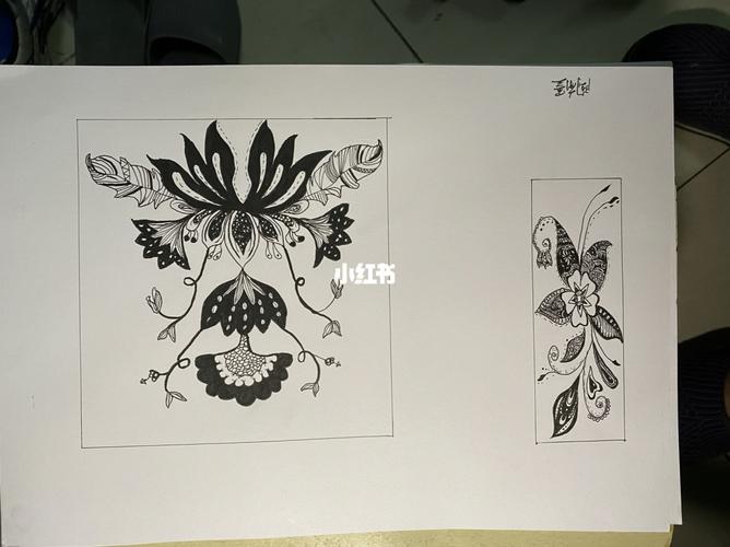 黑白树叶变形 装饰图案_装饰画_黑白装饰画_家居家装