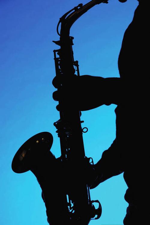 阴影,蓝色背景,套装,正装,艺术,反射,金属,影子,管乐器,乐器,萨克斯