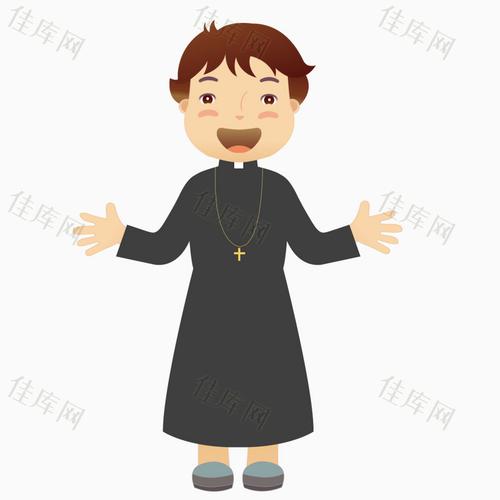 唱歌的神父_卡通手绘_1134*1134px_编号5808910_png