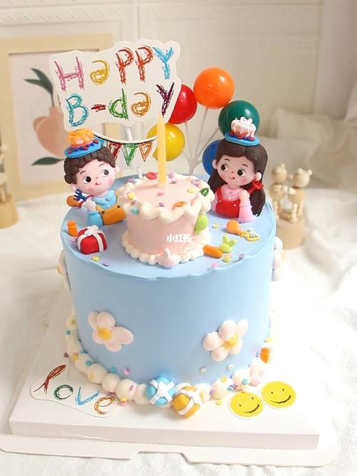 可爱ins风儿童节生日蛋糕男孩女孩复古风_蛋糕_儿童节