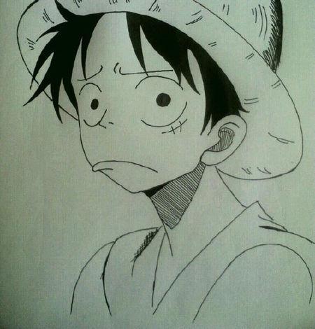 怎么画路飞的简笔画