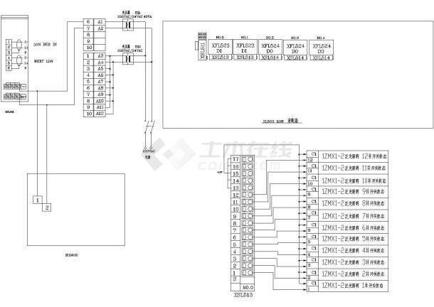 ddc接线图,本工程资料为dwg格式,图纸包括:各版块详细示意图 ,内外部