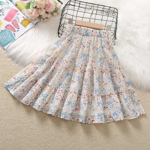 女童半身裙夏长雪纺碎花裙夏天薄款洋气中大童儿童裙子夏季小女孩