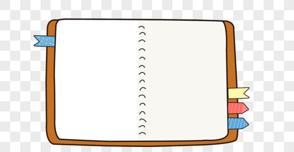 翻开的卡通书本边框图片素材
