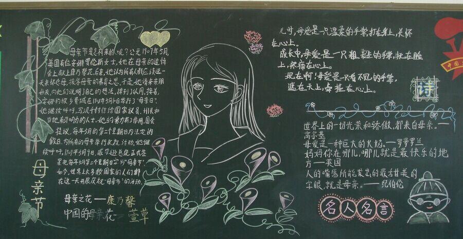 高中母亲节黑板报漂亮