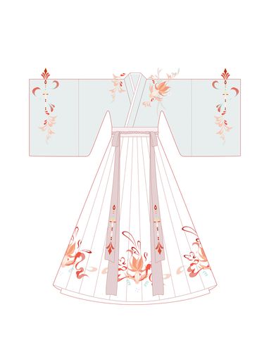 汉服设计之【交领齐腰襦裙】——玉满堂